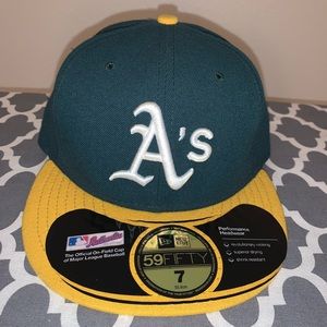 New Era Authentic “A’s” Green/Yellow Fitted Hat